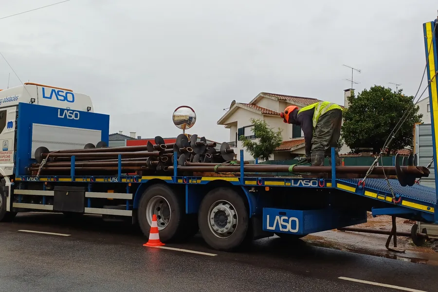 Helical piles delivered to site