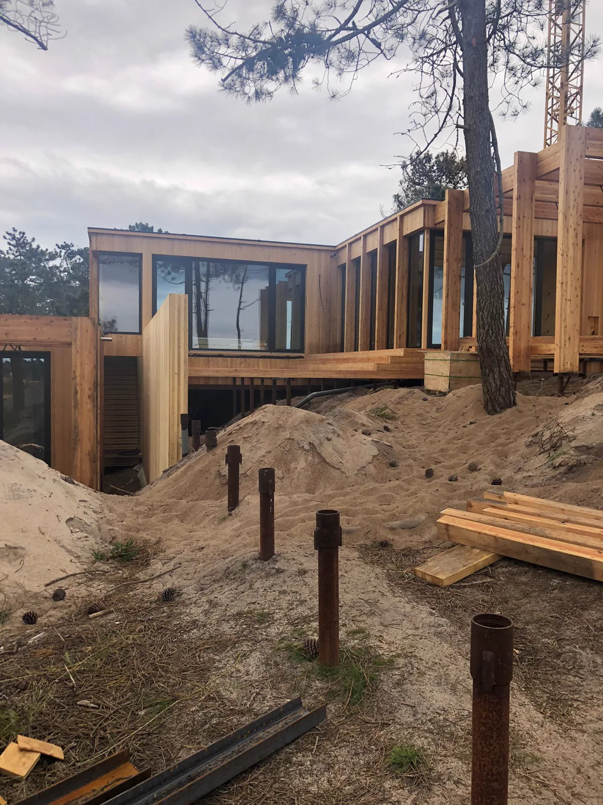 CLT villa on helical piles