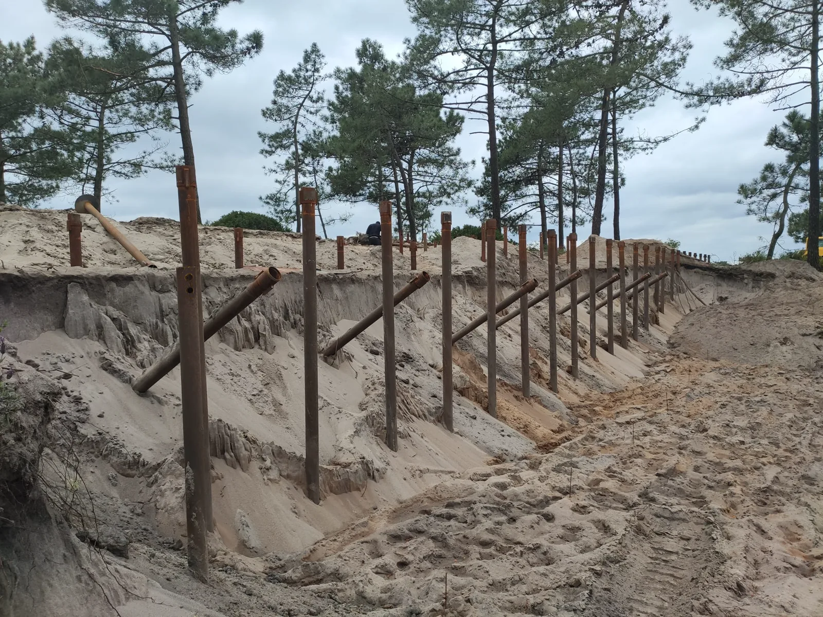 Piles in sandy ground